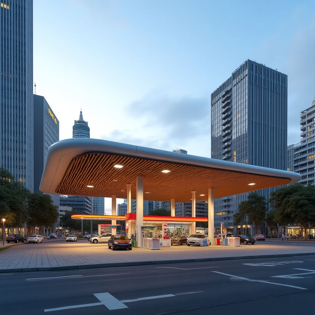 Estación de servicio urbana en Buenos Aires