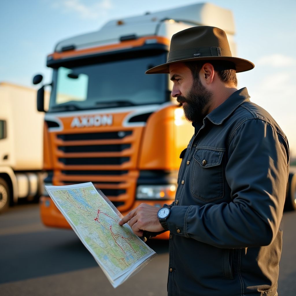 Camionero experimentado compartiendo consejos
